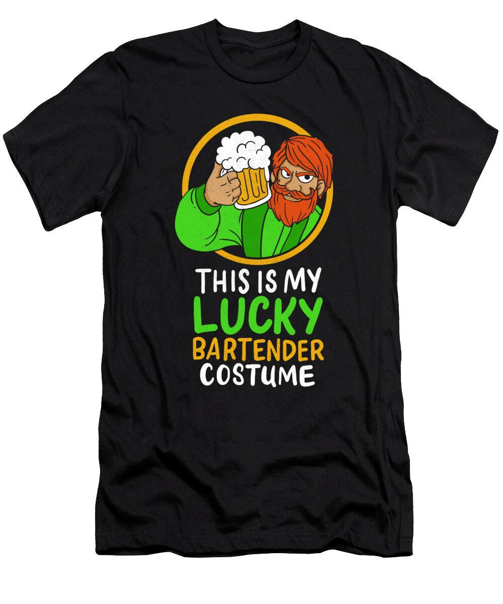St Patricks Day My Lucky Bartender Costume Haselshirt T-Shirt