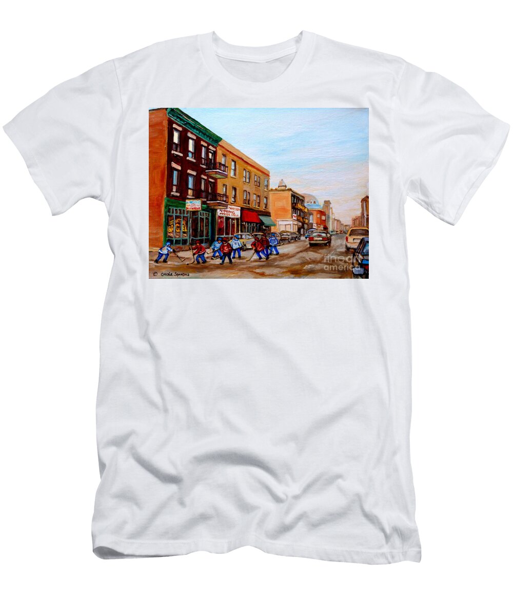 St Viateur Bagel Hockey Game Carole Spandau T-Shirt