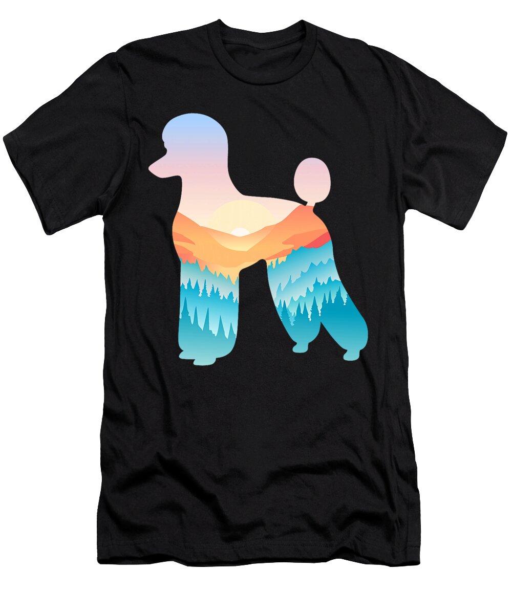Standard Poodle Nature Hiking Dog Sunrise Yah Lishr T-Shirt