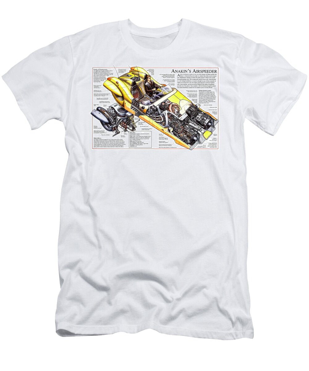 Star Wars Anakin Airspeeder Cutaway Vladislav Shapovalenko T-Shirt