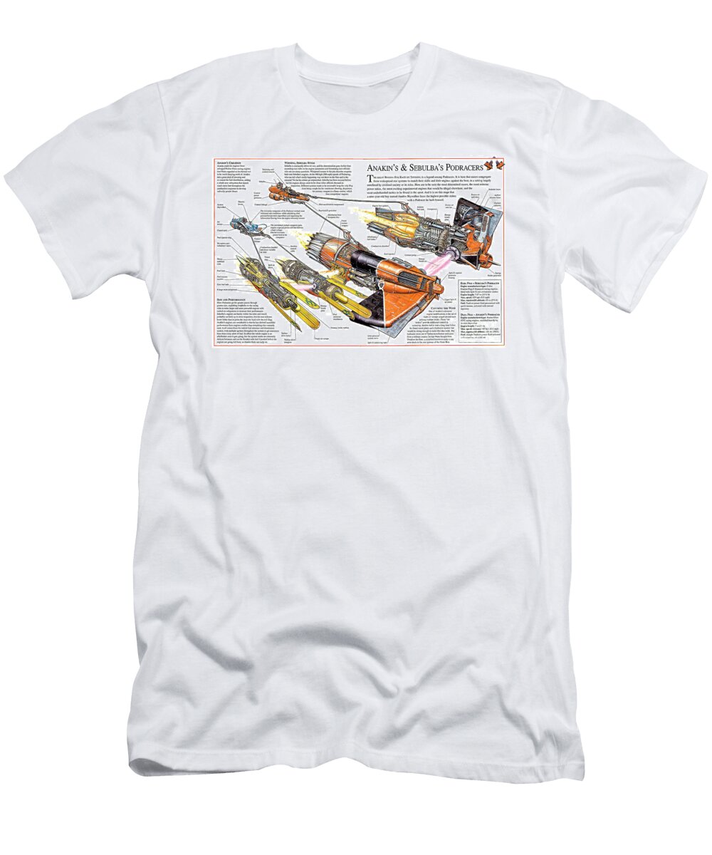 Star Wars Anakin Sebulba Podracer Cutaway Vladislav Shapovalenko T-Shirt
