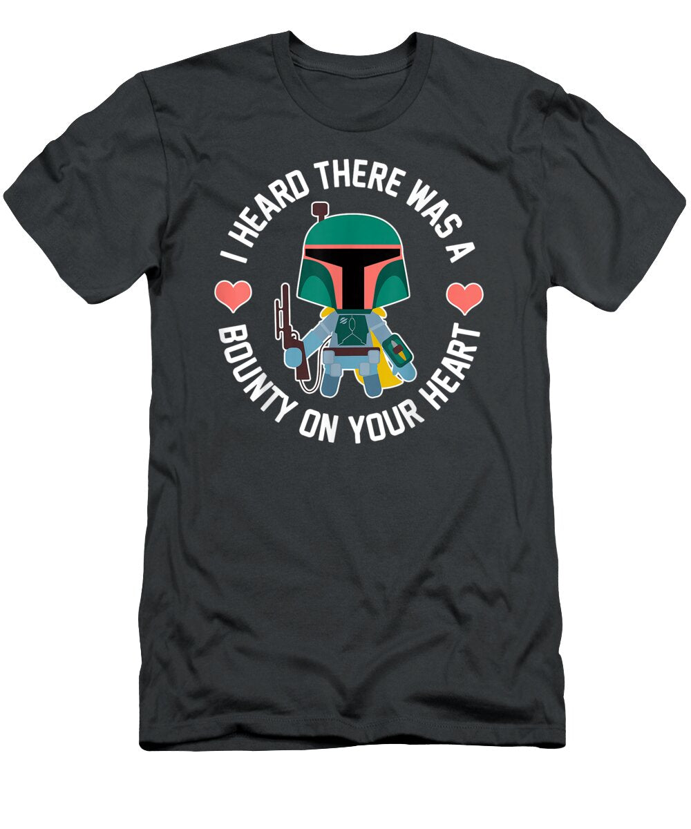 Star Wars Boba Fett Bounty Heart Valentines Graphic Bodieo Dhaya T-Shirt