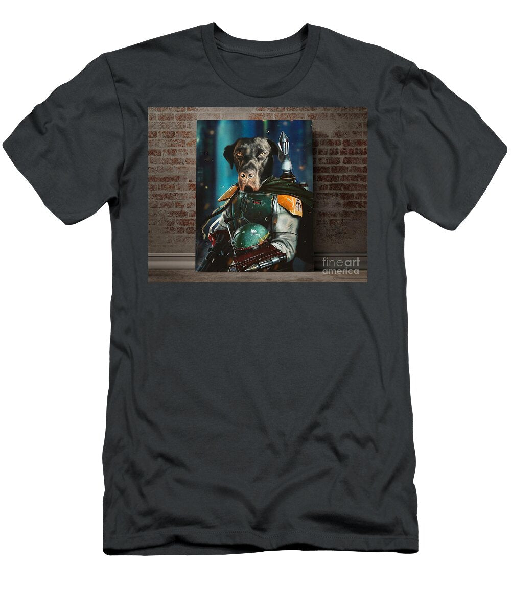 Star Wars Boba Fett Dog Portrait Digital Huy Ken T-Shirt