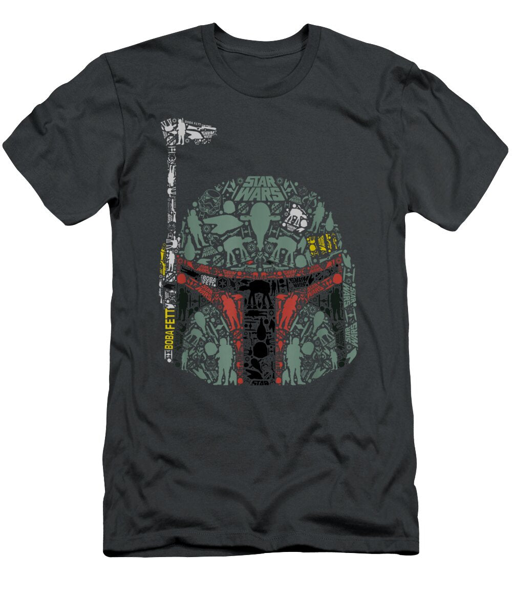 Star Wars Boba Fett Silhouette Helmet Fill Graphic Branno Alisha T-Shirt