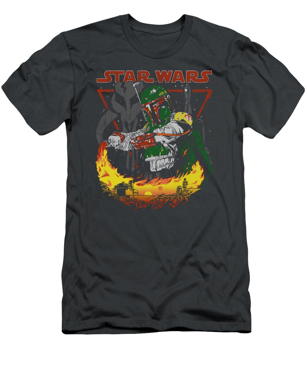 Star Wars Boba Fett Tatooine Flames Graphic Tommyz Jenna T-Shirt