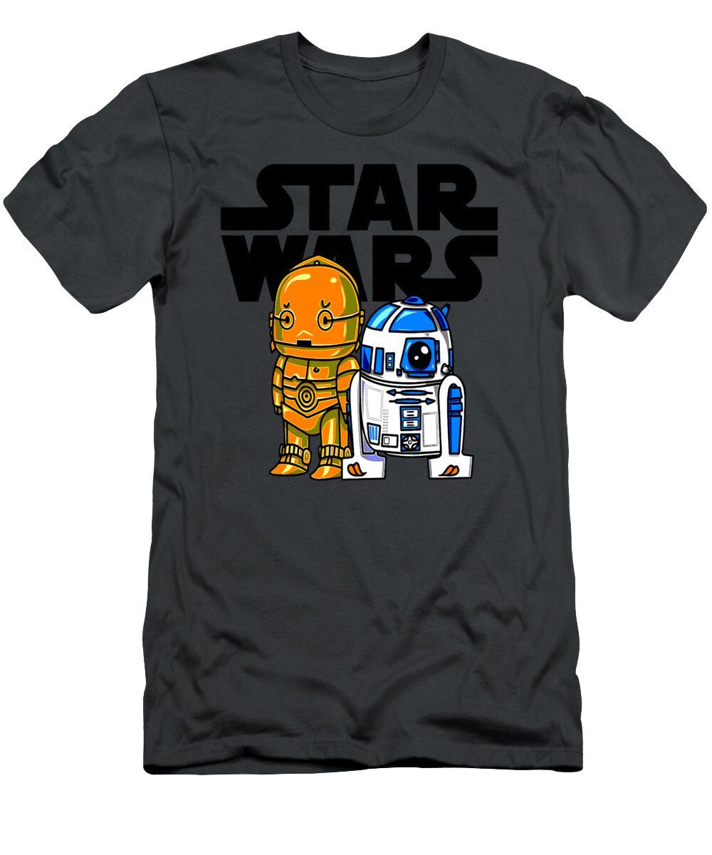 Star Wars Boba R2d2 and C3po Cute Cartoon Graphic Grant Filipa T-Shirt