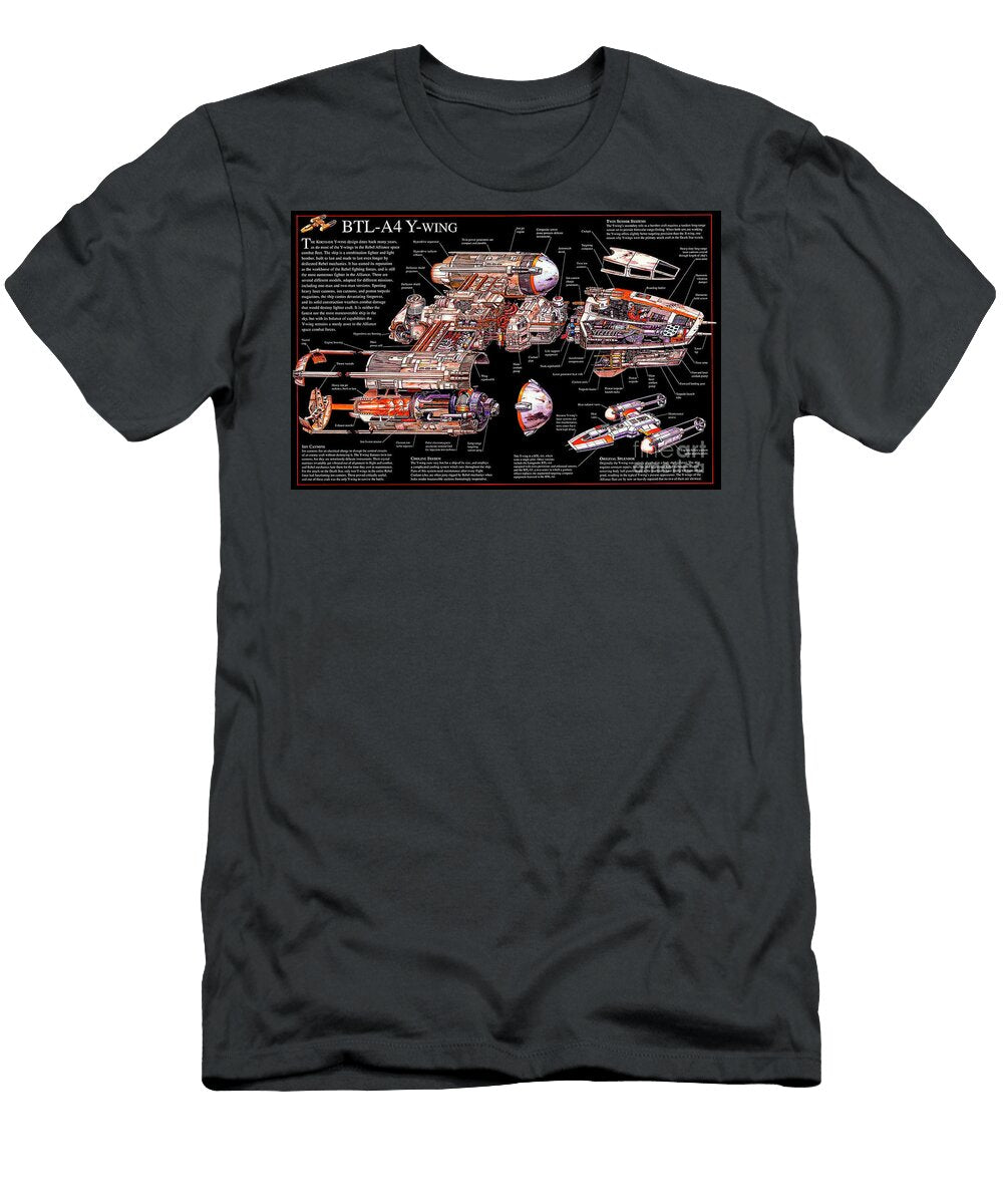 Star Wars Btl A4 Y Wing Ship Cutaway Vladislav Shapovalenko T-Shirt