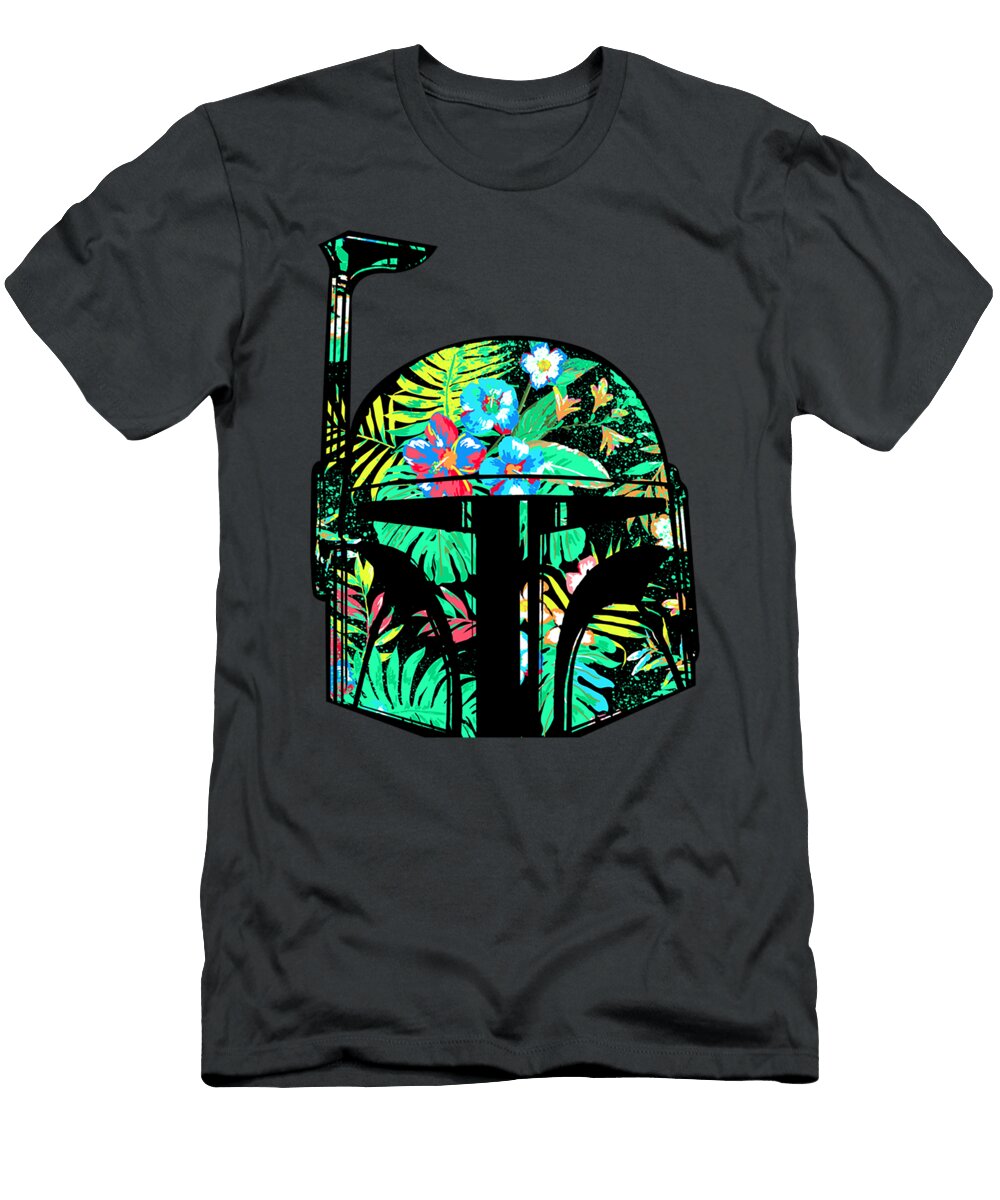 Star Wars Classic Hawaiian Print Boba Fett Helmet Russea Lilia T-Shirt