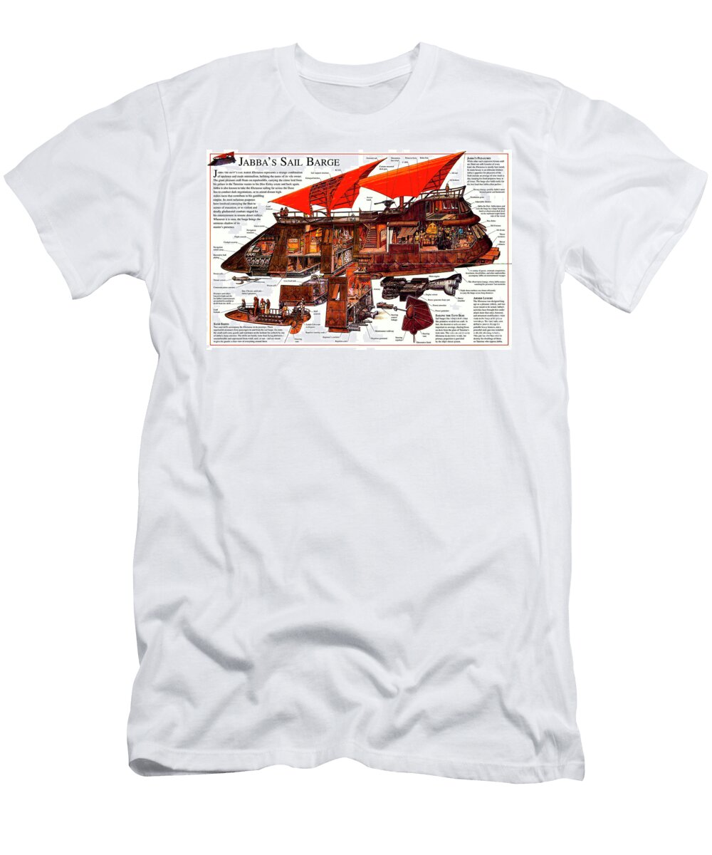 Star Wars Jabbas Sail Barge Ship Cutaway Vladislav Shapovalenko T-Shirt