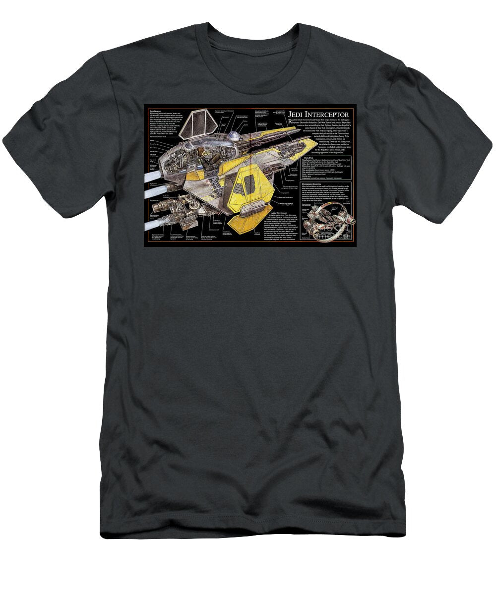 Star Wars Jedi Interceptor Ship Cutaway Vladislav Shapovalenko T-Shirt