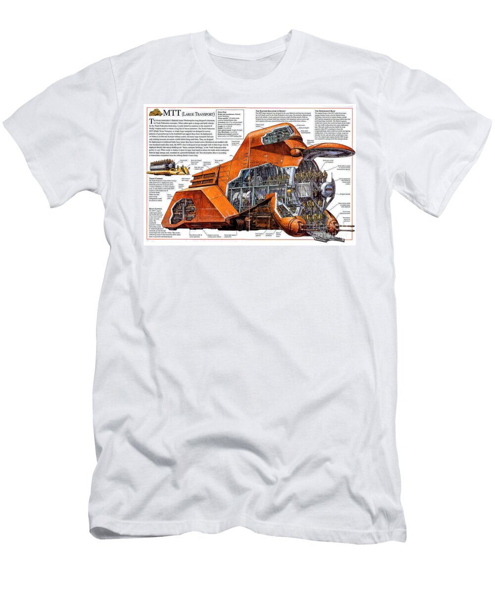 Star Wars Mtt Large Transport Ship Cutaway Vladislav Shapovalenko T-Shirt