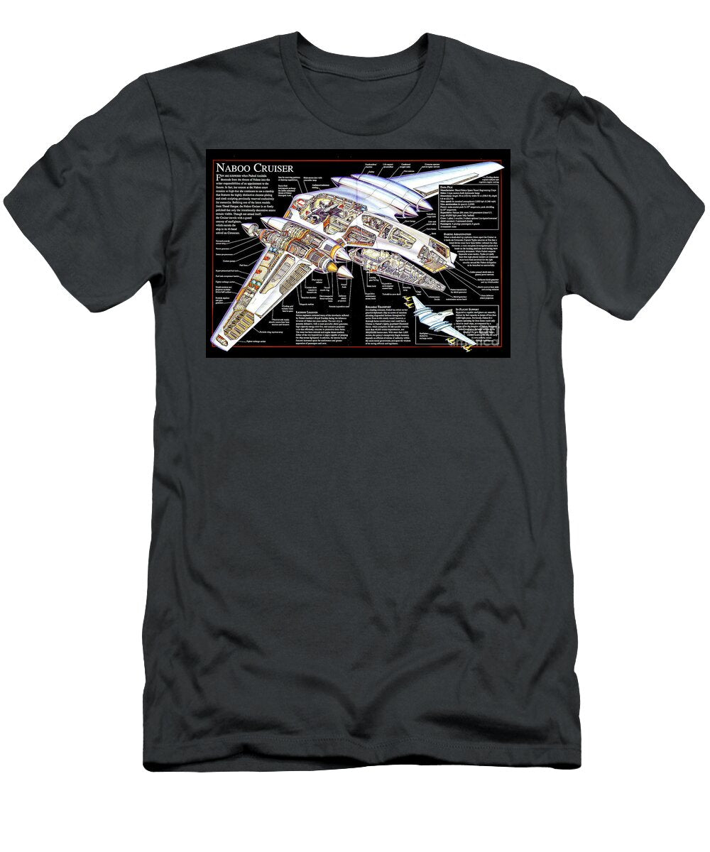Star Wars Naboo Cruiser Ship Cutaway Vladislav Shapovalenko T-Shirt