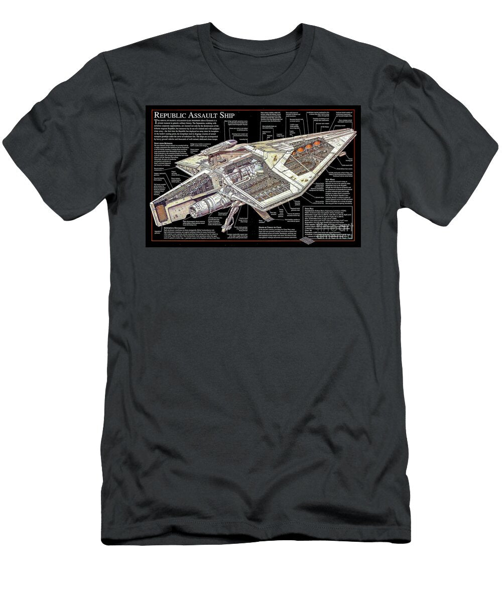 Star Wars Republic Assault Ship Cutaway Vladislav Shapovalenko T-Shirt
