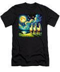 Starry Night Three Llama Alpaca Howling At Moon Van Gogh Lover Job T-Shirt