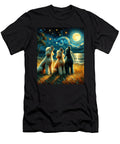 Starry Night Three Poodles Howling At Moon Dog Lover Job T-Shirt