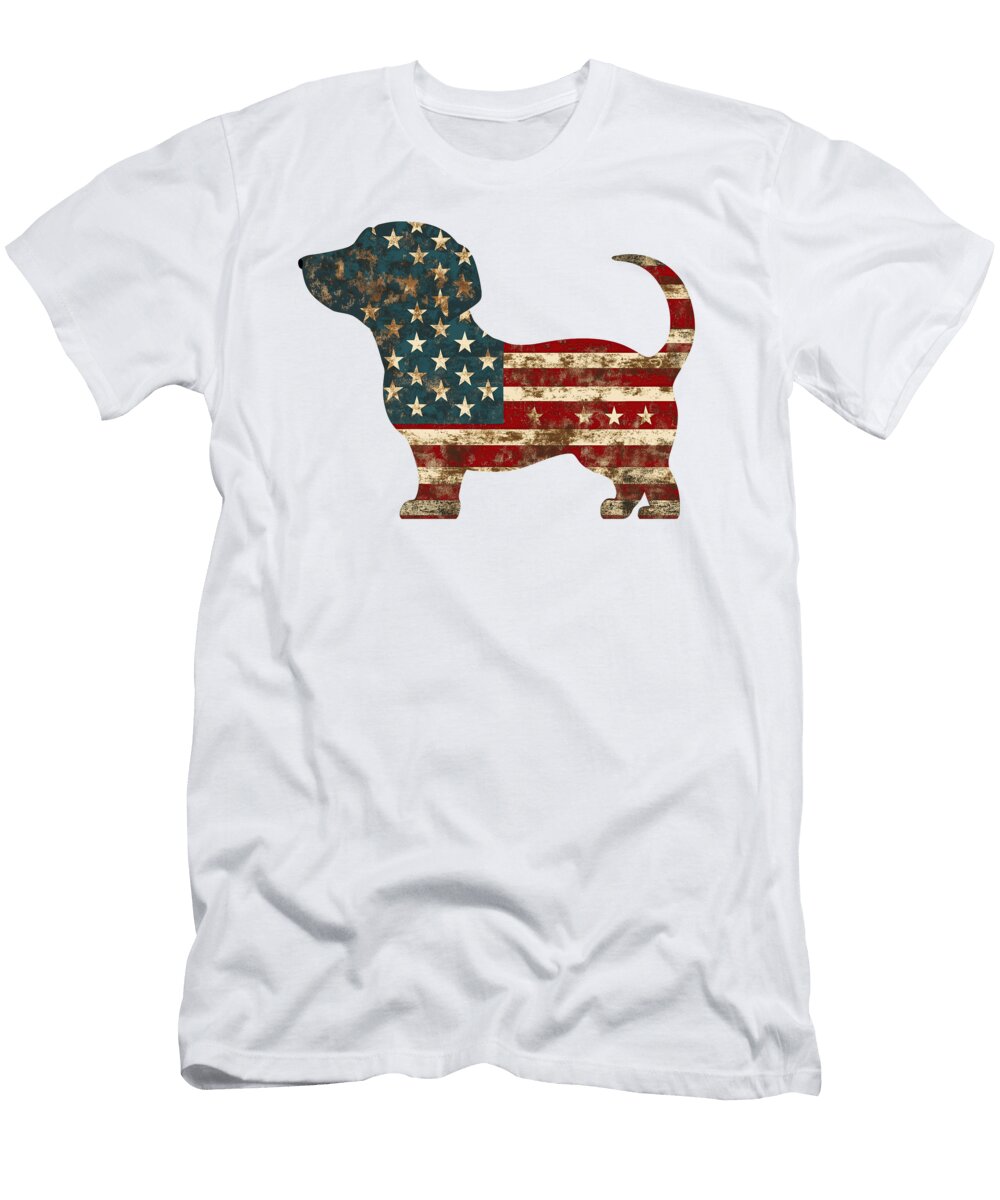 Stars and Stripes Dachshund Lisa S Baker T-Shirt