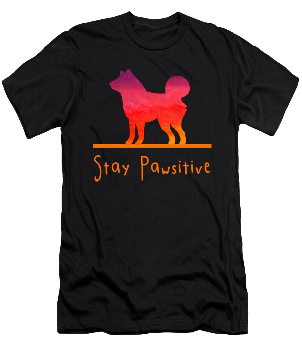 Stay Pawsitive Dog Dogs Puppy Whelp Animal Gift Thomas Larch T-Shirt