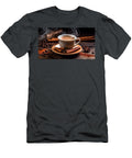 Steaming Coffee Cup with Fragrant Cinnamon and Coffee Beans Coffee T-Shirt