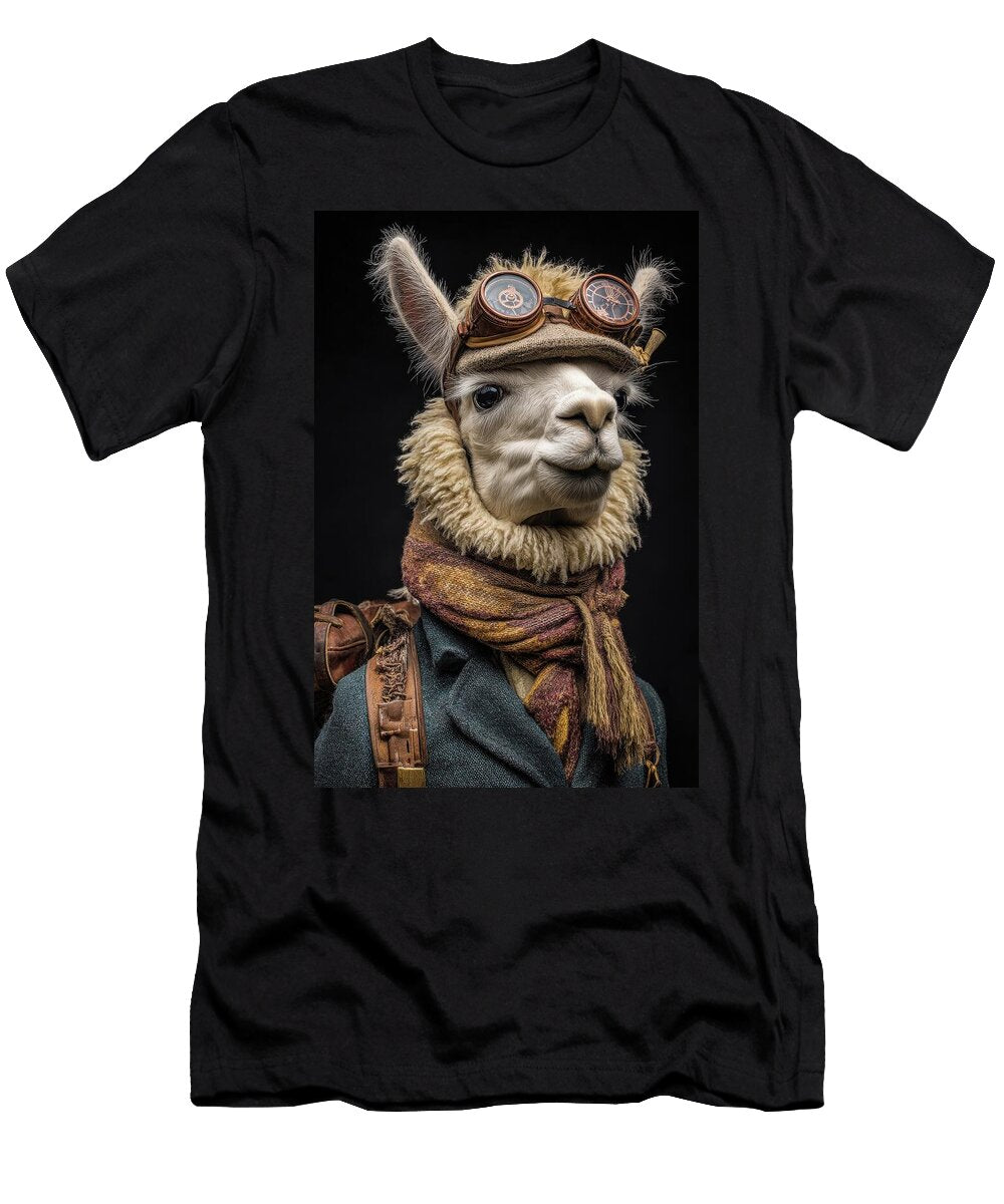 Steampunk Alpaca Explorer of the Highlands Matthias Hauser T-Shirt