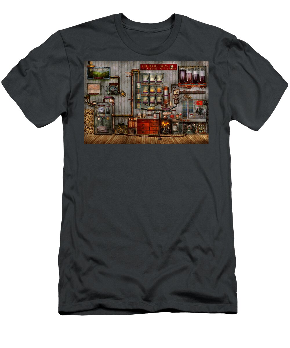 Steampunk Coffee the Company Coffee Maker Mike Savad T-Shirt