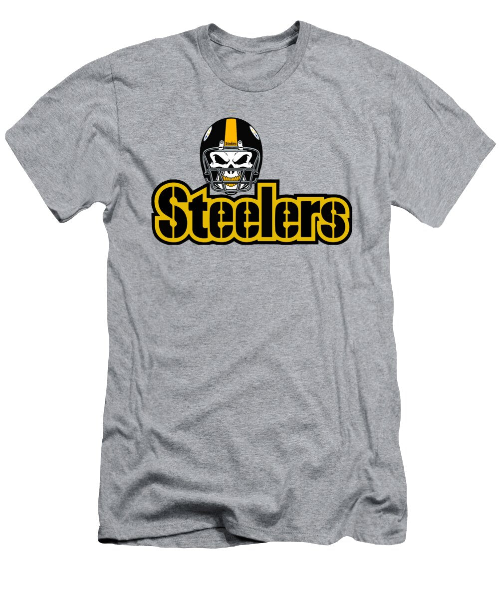 Steelers Helmeted White Skull Sas Kanci T-Shirt
