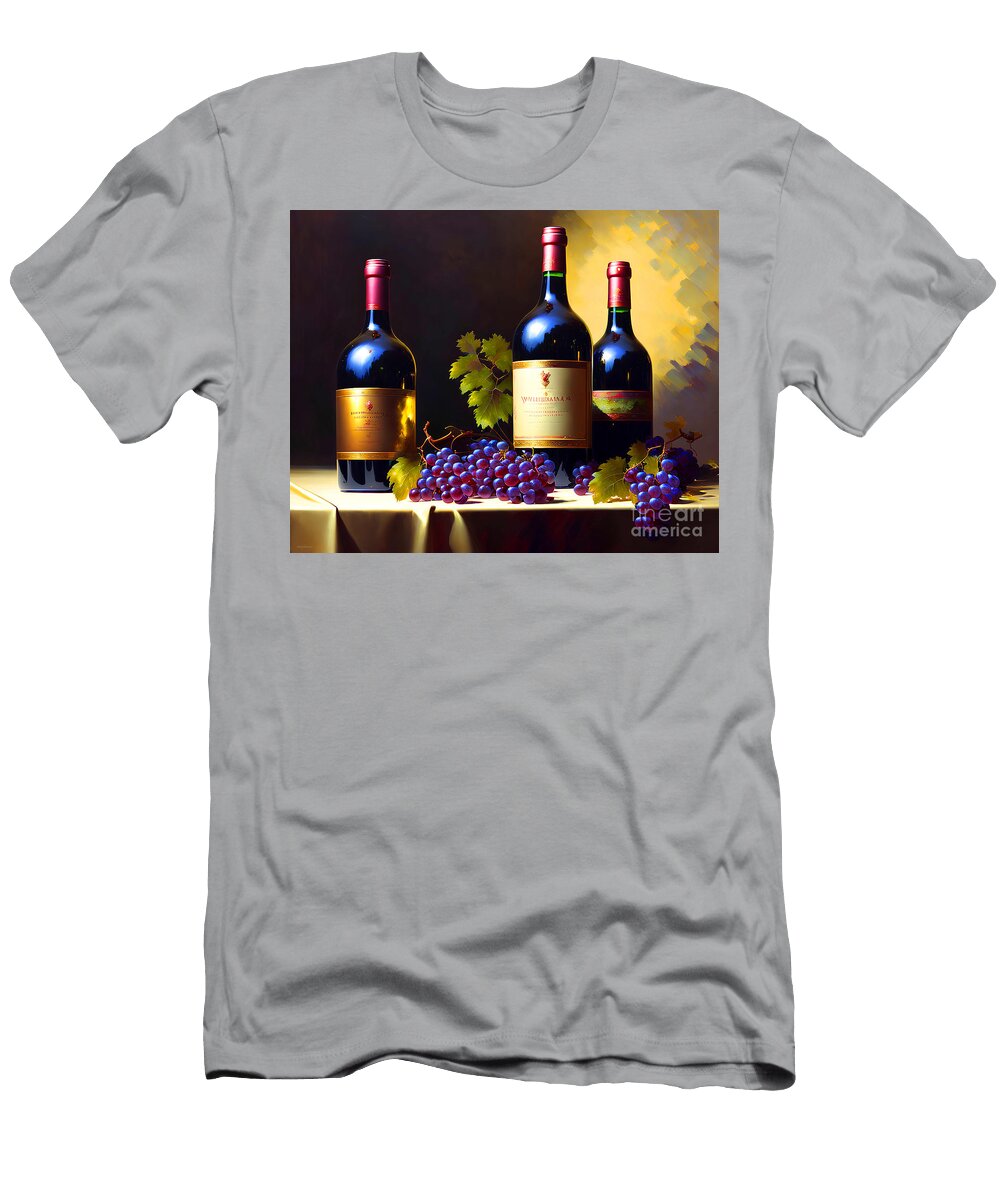 Still Life Wines and Grapes 20230111c Wingsdomain Art and Photography T-Shirt