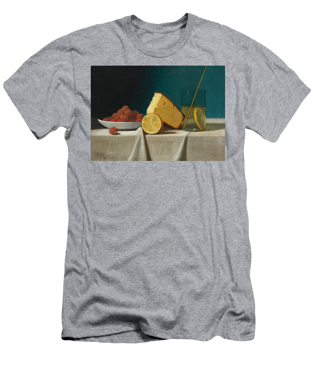 Still Life with Cake Lemon Strawberries and Glass Johnfpeto T-Shirt
