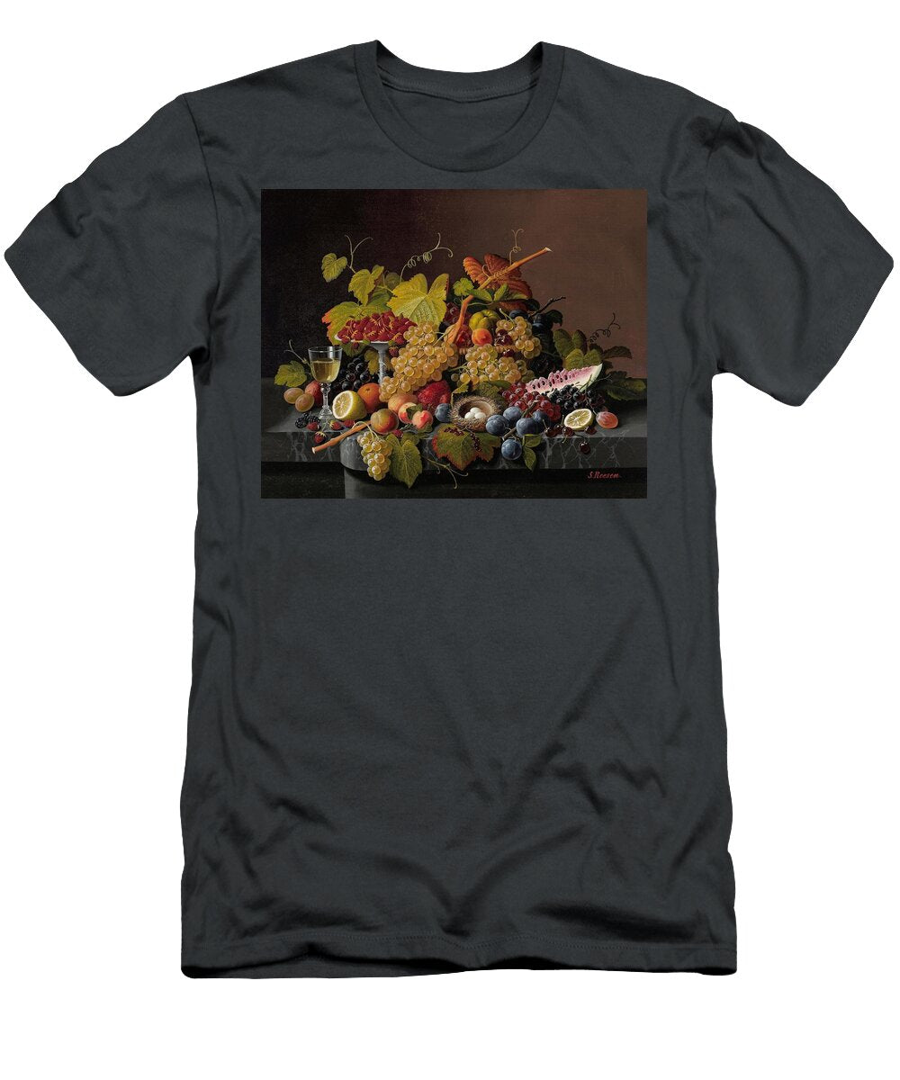 Still Life with Fruit and Birds Nest Severin Roesen American T-Shirt