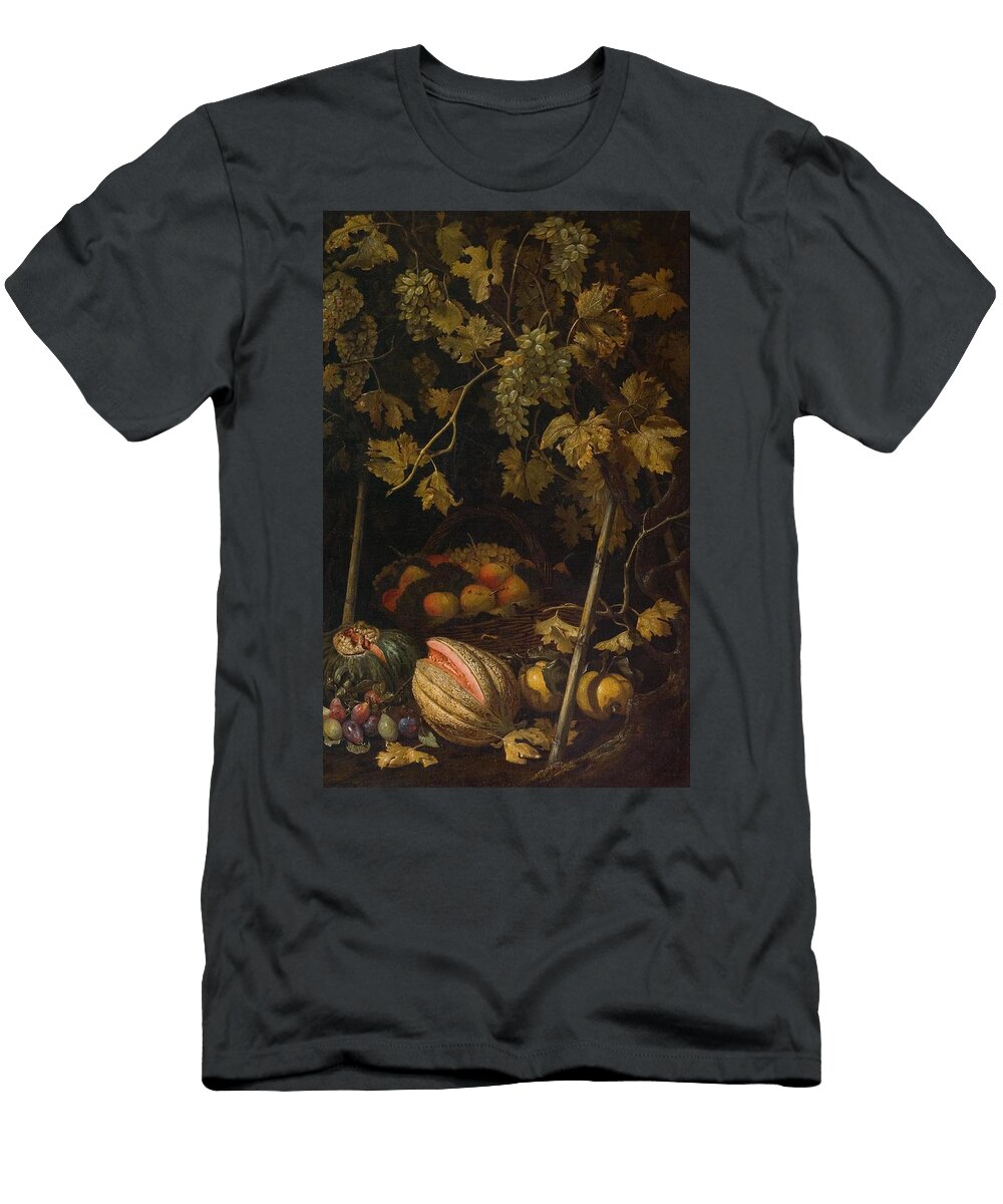 Still Life with Fruit and Vine S Pietro Paolo Bonzi Italian Ca T-Shirt
