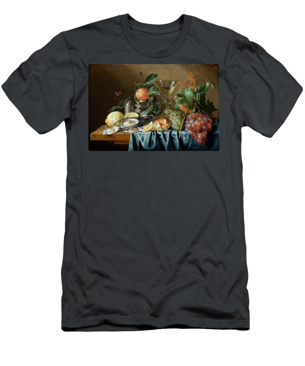 Still Life with Oysters and Grapesjpeg Jan Davidsz De Heem T-Shirt