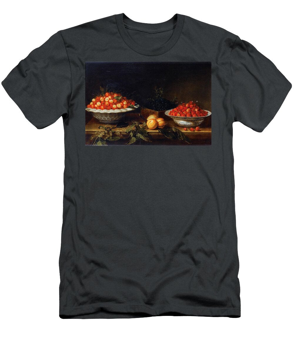 Still Life with Plate of Cherries Art Joseph Plepp Swiss T-Shirt