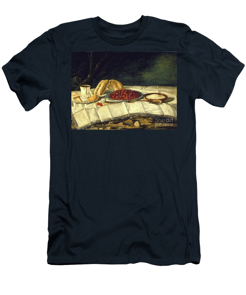 Still Life with Strawberries and Chocolate C1775 1790 Juan Bautista Romero T-Shirt