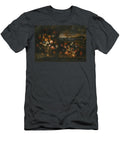 Still Life with Vase of Flowers in a Coastal Landscape Setting Francesco Caldei Italian T-Shirt