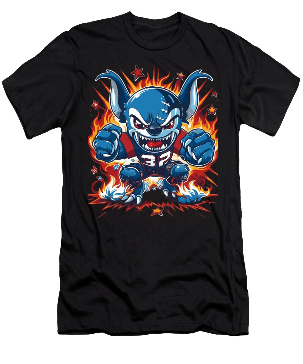 Stitch Vs Boston Red Sox Alien Arm Accuracy Robertz Schuler T-Shirt
