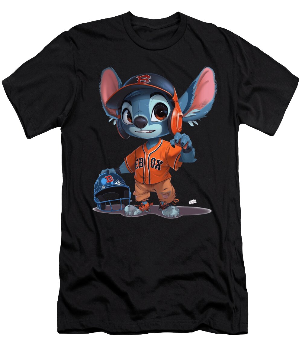 Stitch Vs Boston Red Sox Cleat Clad Creature Robertz Schuler T-Shirt