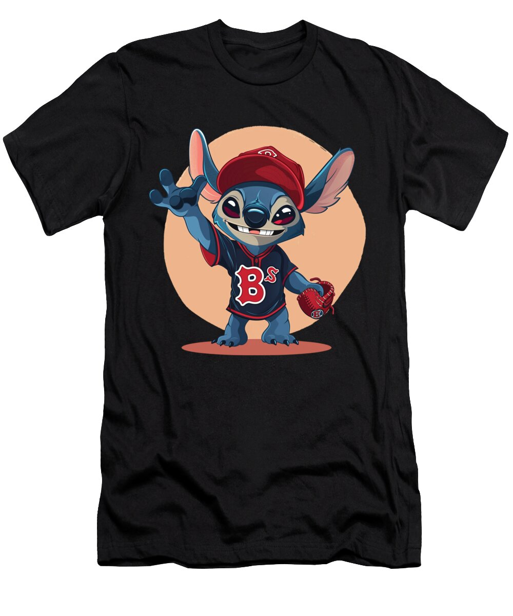 Stitch Vs Boston Red Sox Cosmic Catching Caper Robertz Schuler T-Shirt