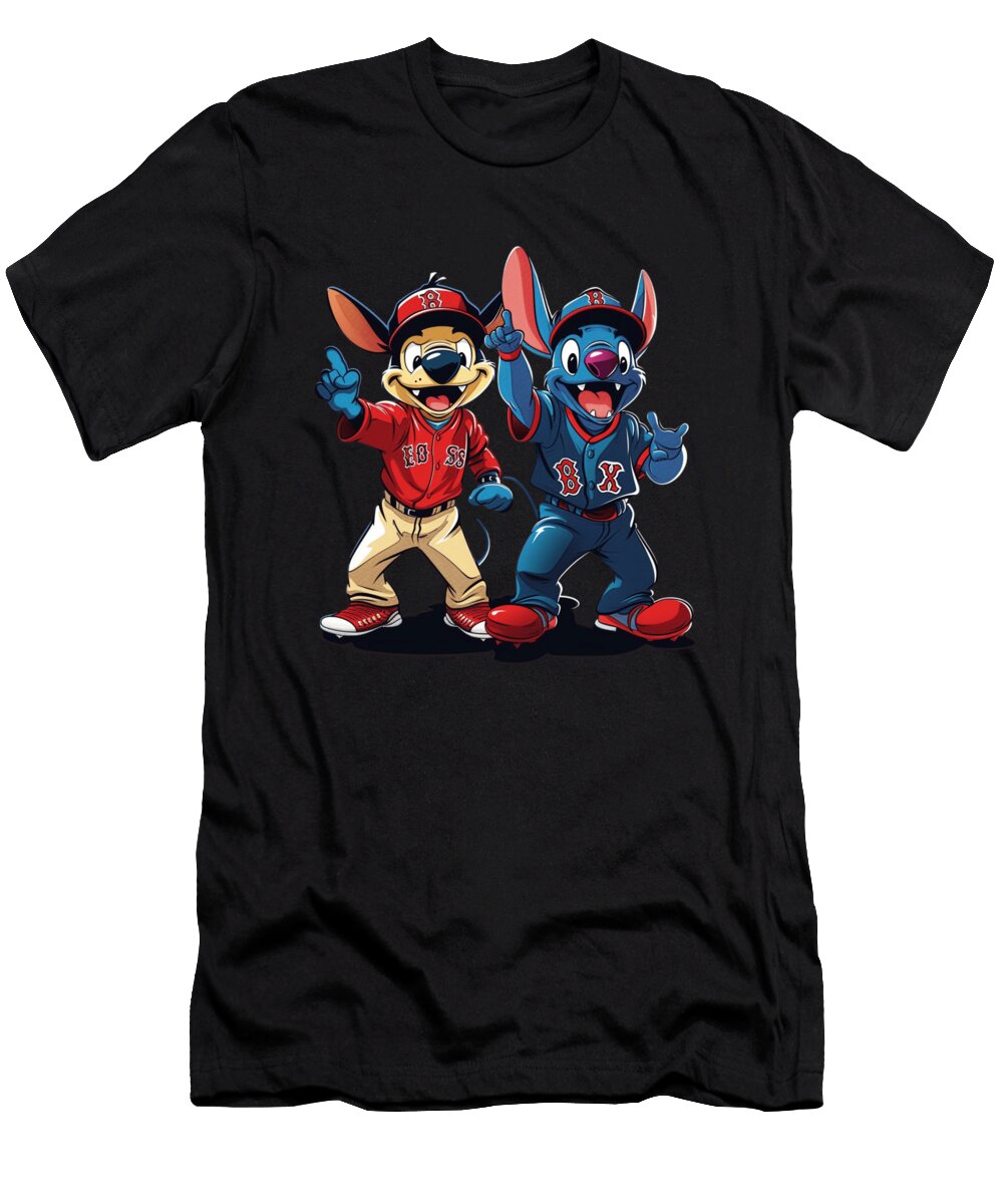 Stitch Vs Boston Red Sox Extraterrestrial Extra Innings Robertz Schuler T-Shirt