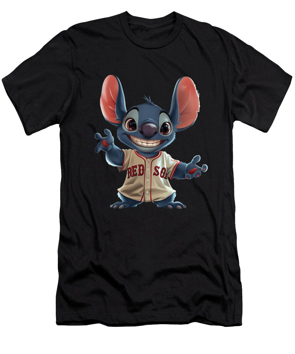Stitch Vs Boston Red Sox Galactic Game Time Robertz Schuler T-Shirt
