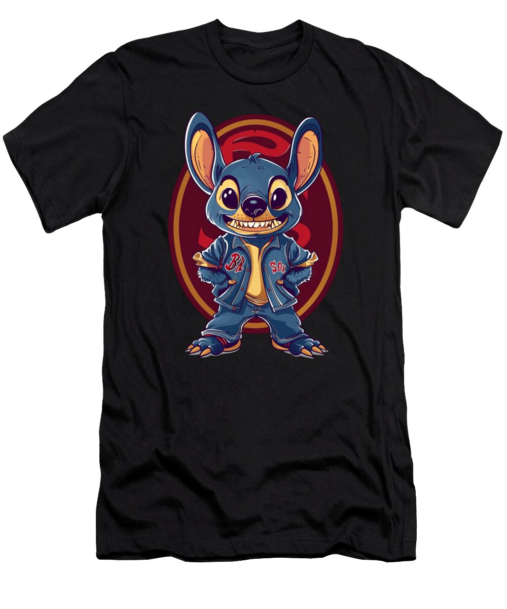 Stitch Vs Boston Red Sox High Flying Hawaiian Robertz Schuler T-Shirt
