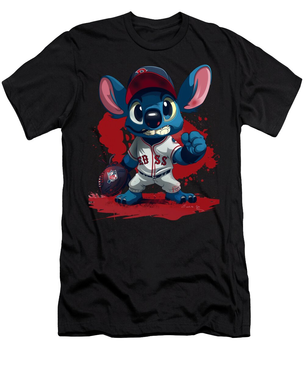Stitch Vs Boston Red Sox Interstellar Inning Intrigue Robertz Schuler T-Shirt