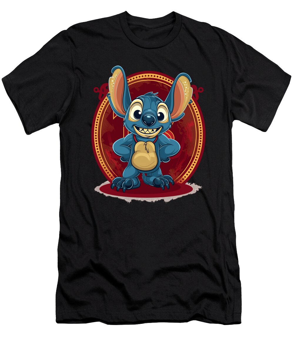 Stitch Vs Boston Red Sox Mischievous Matchup Mayhem Robertz Schuler T-Shirt