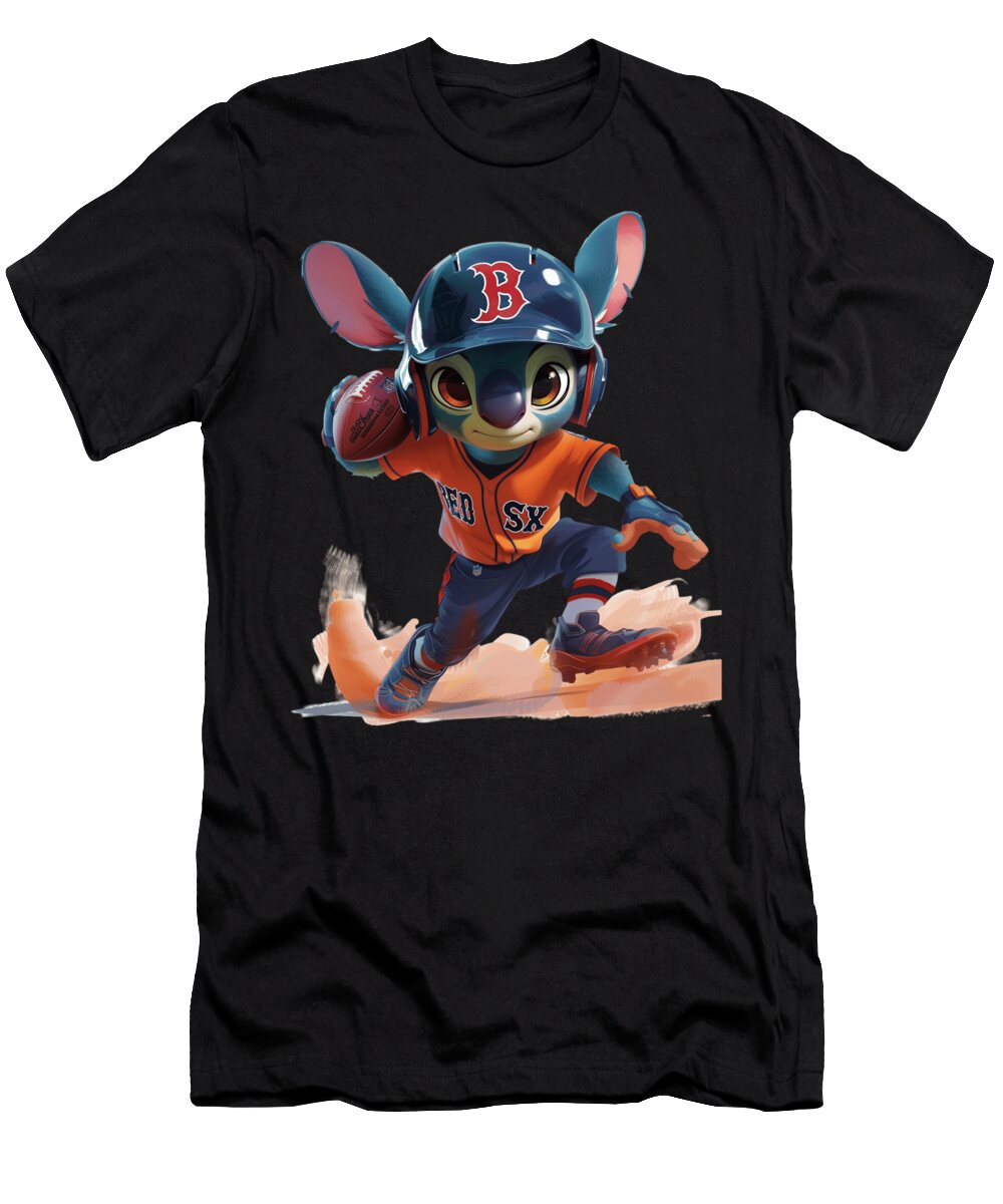 Stitch Vs Boston Red Sox Outfield Ohana Outplay Robertz Schuler T-Shirt