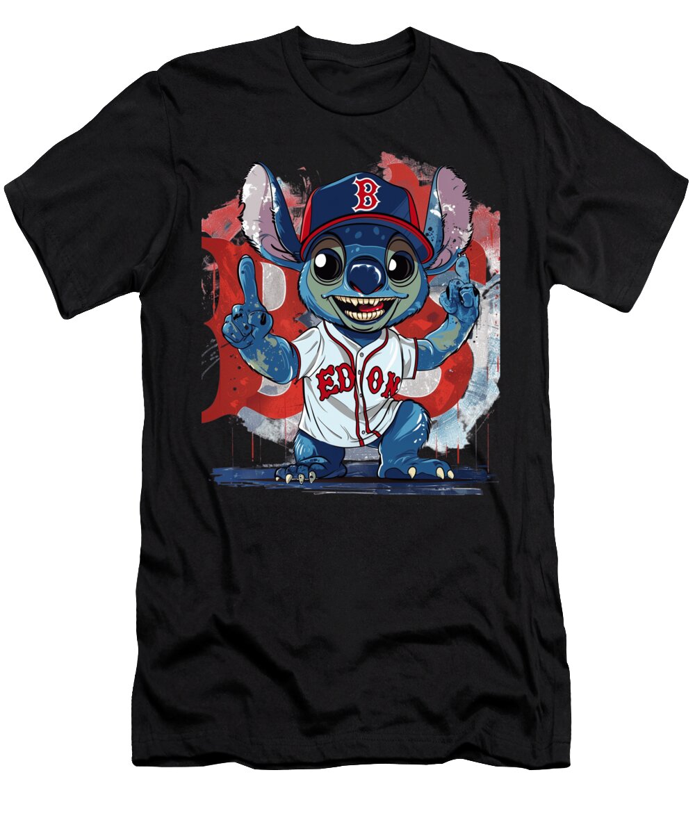 Stitch Vs Boston Red Sox Stitch Slamming Singles Robertz Schuler T-Shirt