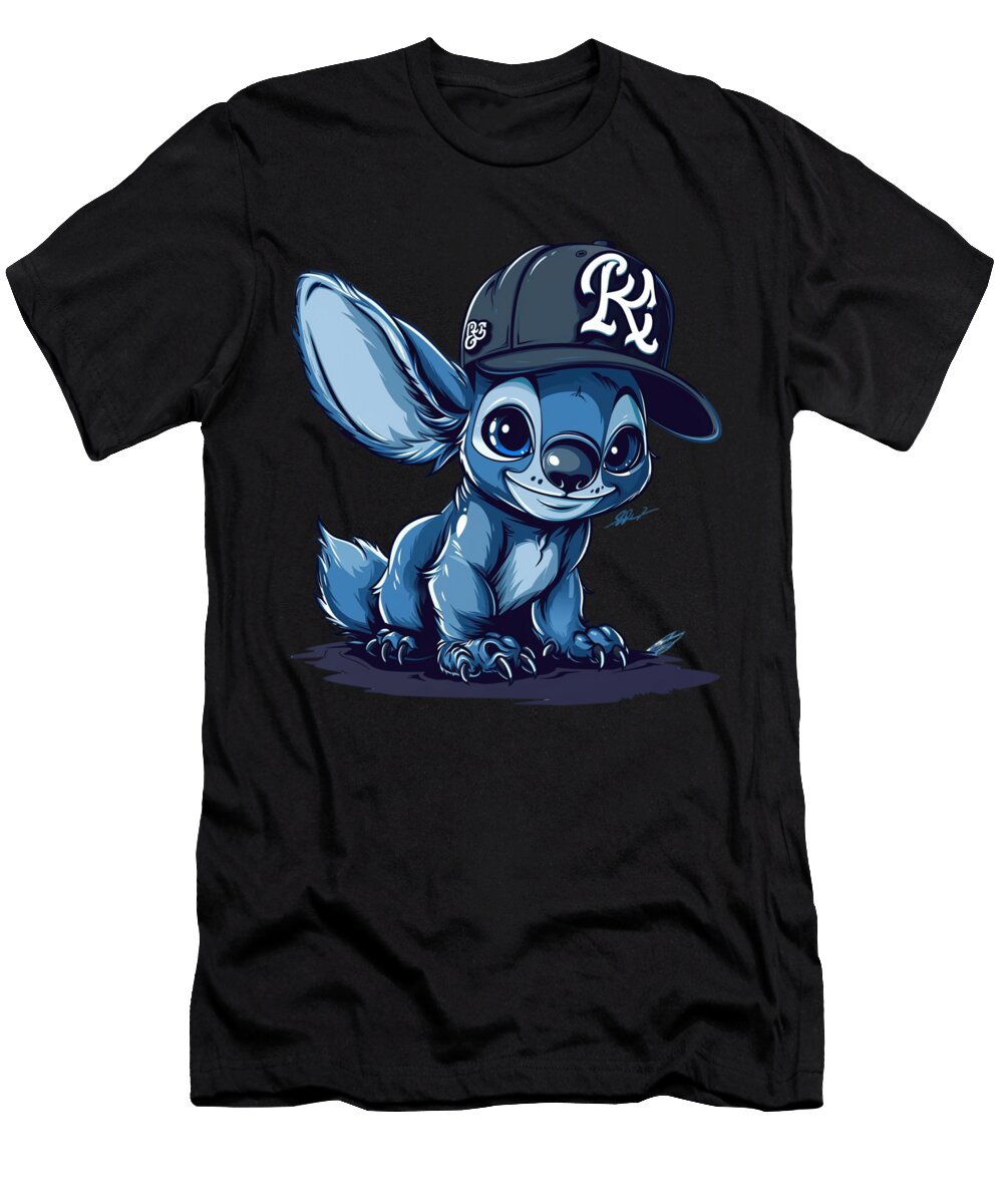 Stitch Vs Kansas City Royals Stitch Spinning Shoot Robertz Schuler T-Shirt