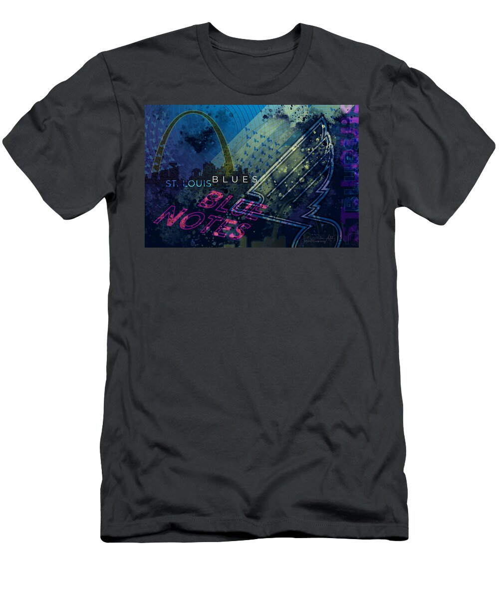 Stl Blues Hockey Art Jonathon Ahhee T-Shirt