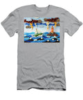 Stormy Seas with Sailboat and Lighthouse Caporusso Vitantonio T-Shirt