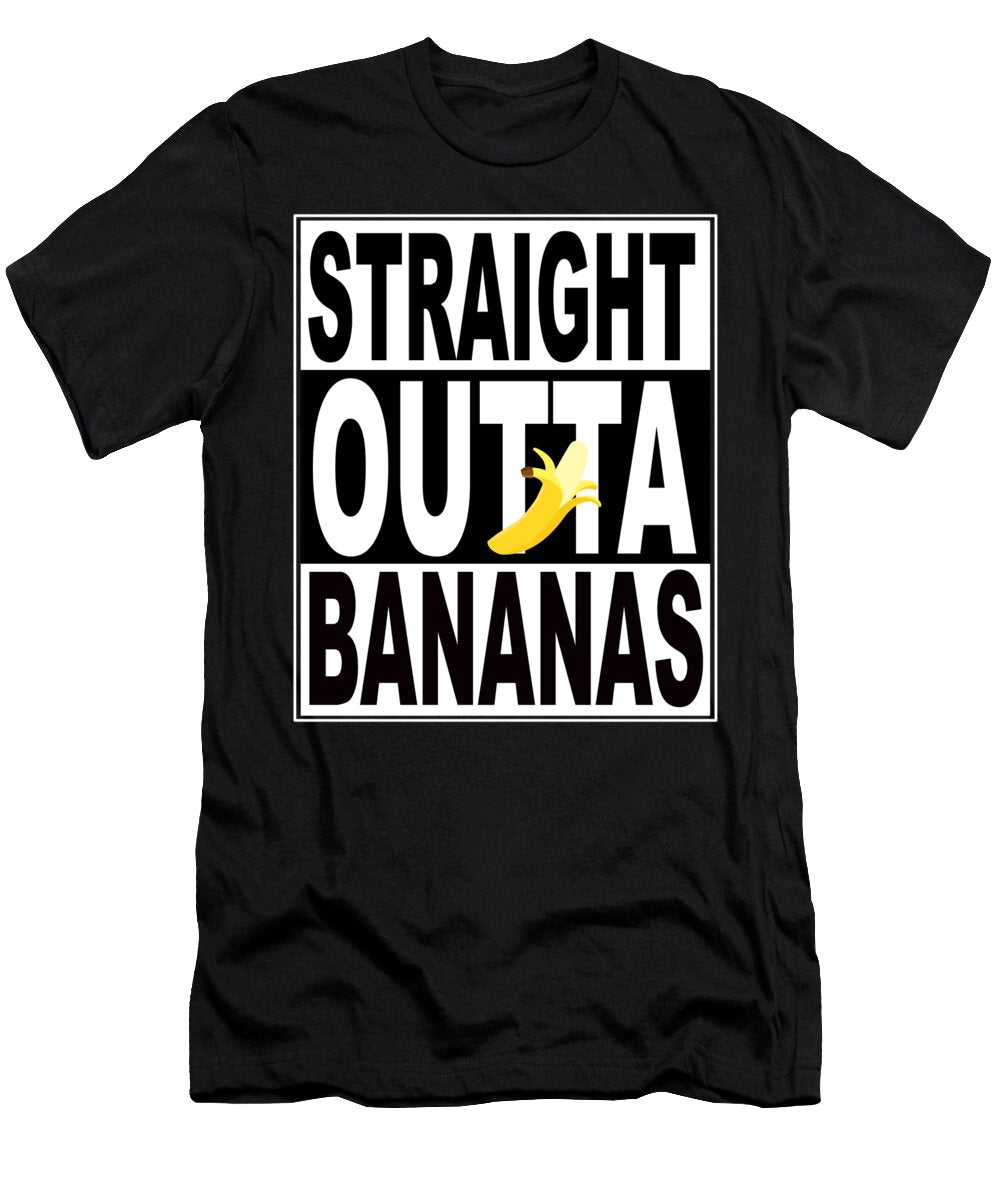 Straight Outta Bananas Funny Popular Quote Barefoot Bodeez Art T-Shirt