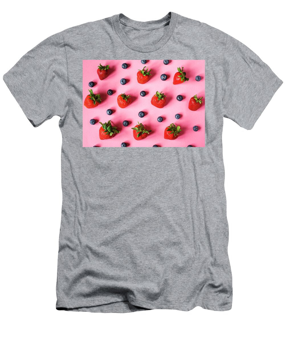 Strawberries and Blueberries Pattern Anjelika Gretskaia T-Shirt
