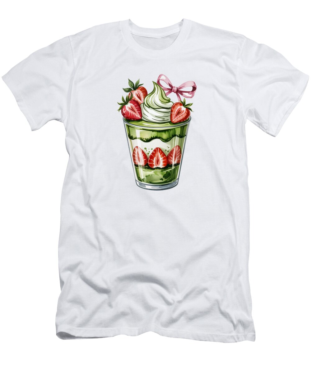 Strawberry and Matcha Dessert Delight Joanna Redesiuk T-Shirt