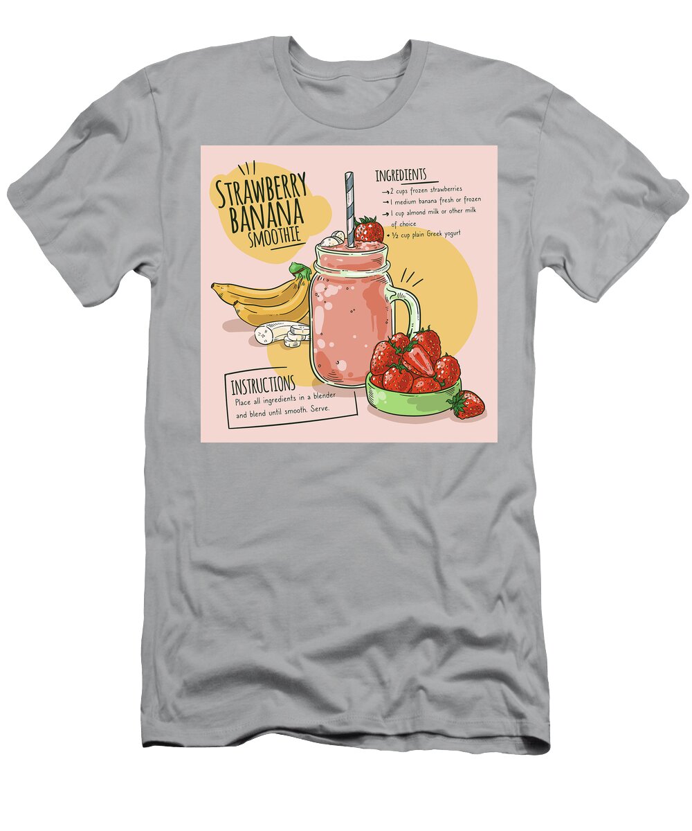 Strawberry Banana Smoothie Recipe Info Eats T-Shirt
